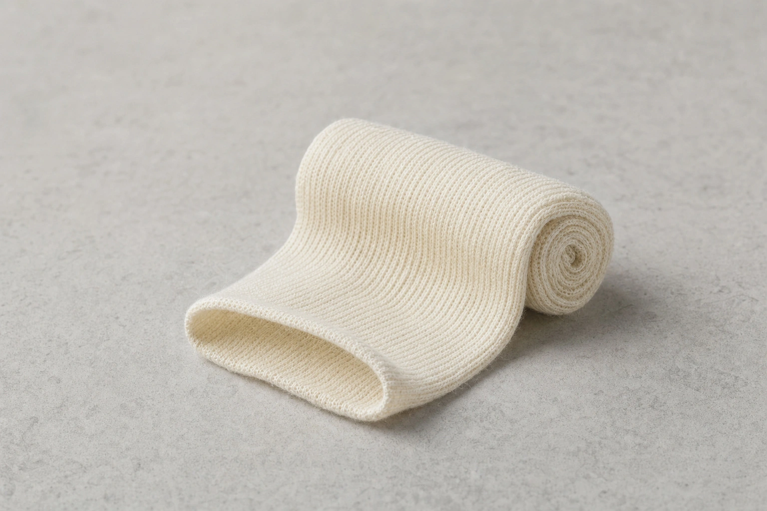 Elastic tubular bandage roll with ribbed fabric