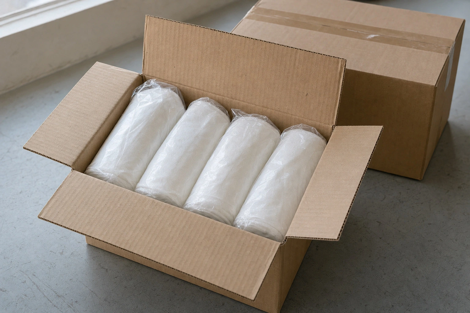 Stockinette carton-packing presentation