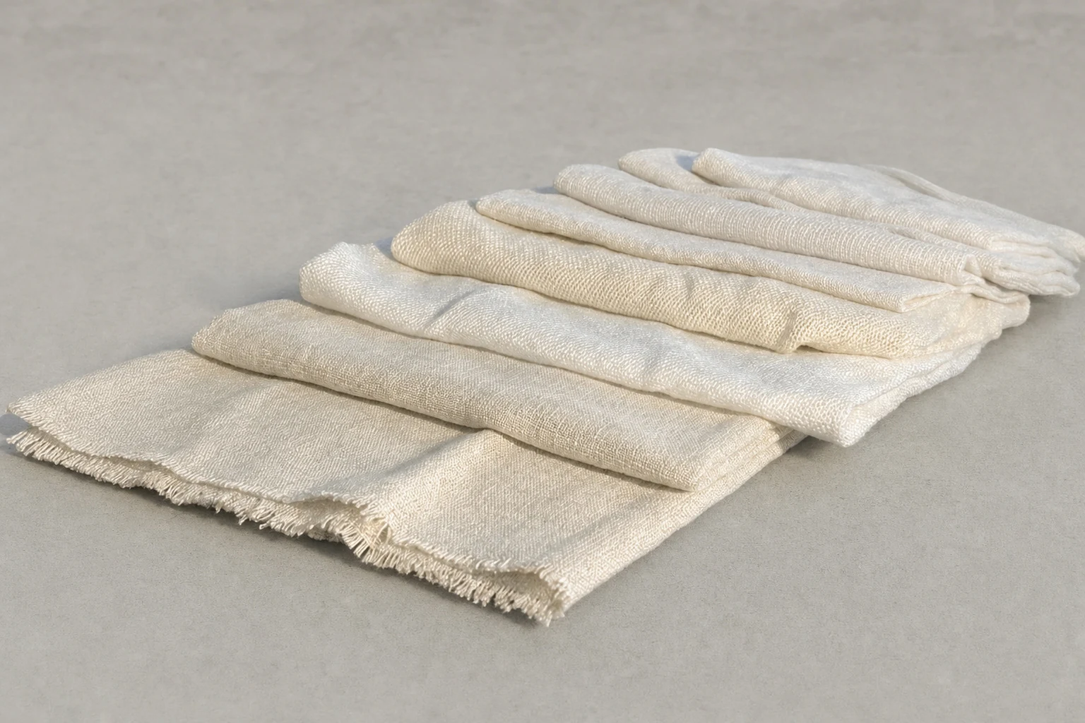 Folded tubular stockinette and cotton-knit detail